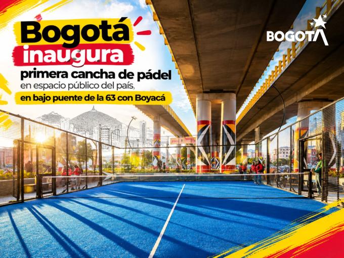 Bogotá inaugura primera cancha de pádel en espacio público del país, en bajo puente de la 63 con Boyacá