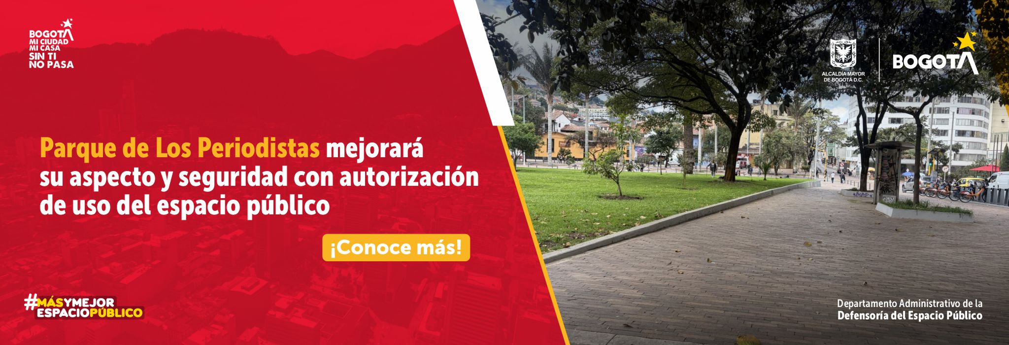 Parque de Los Periodistas mejorará su aspecto y seguridad con autorización de uso del espacio público