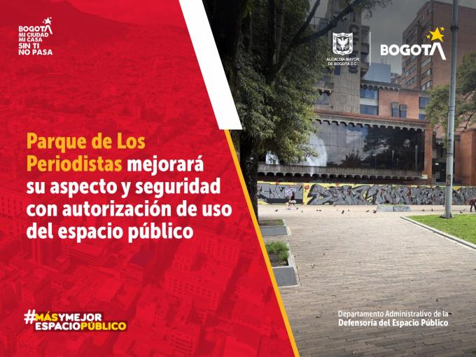 Parque de Los Periodistas mejorará su aspecto y seguridad con autorización de uso del espacio público