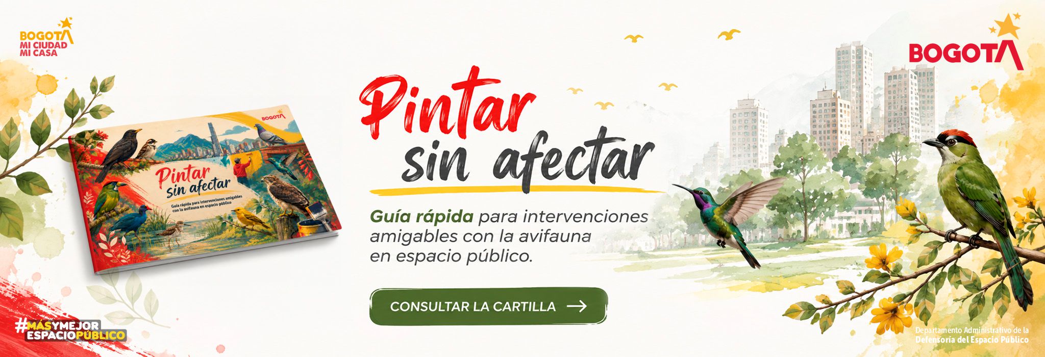 Cartilla- Pintar sin Afectar "Guía rápida para intervenciones amigables con la avifauna en espacio público"